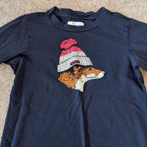 Navy Blue Columbia T-Shirt with Fox Graphic (Size Medium)